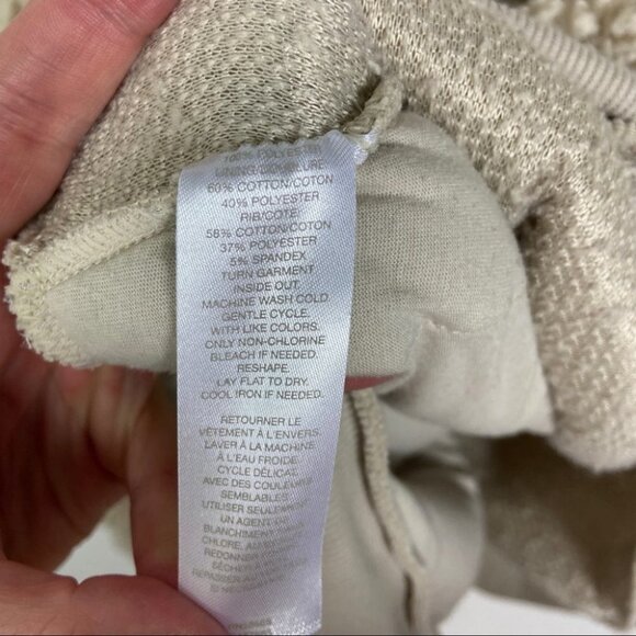 Nordstrom Zella Sherpa Fleece‎ Pullover Hoodie Size XL Beige Cream Sweater Hood - Picture 10 of 11